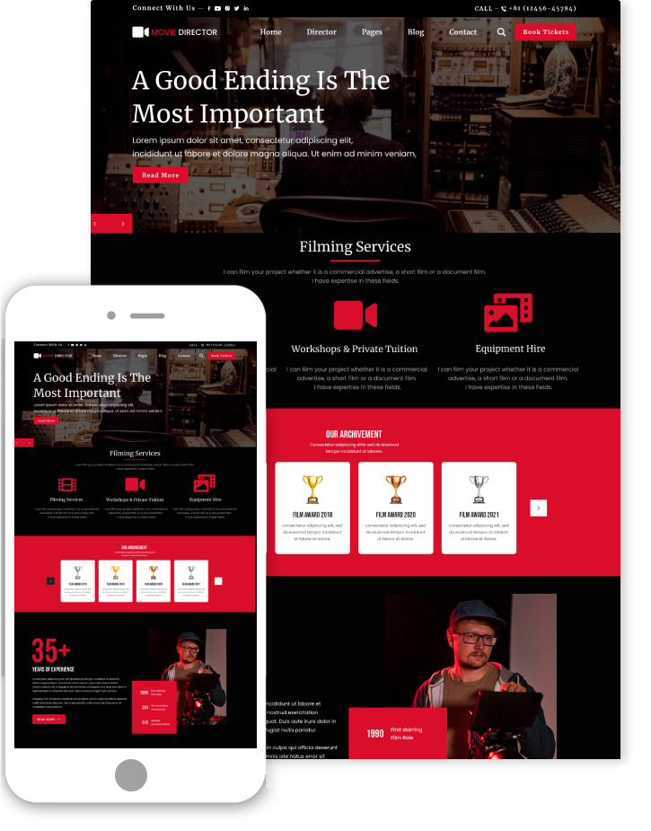 Cinema Movie Director WordPress Theme