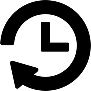 Circular arrow around clock icon for regular updates