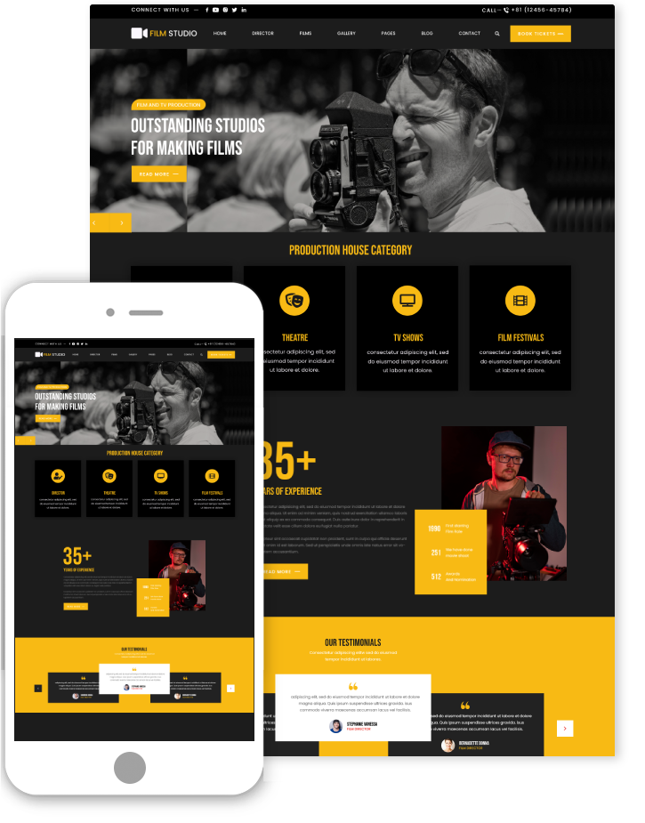 Movie Studio WordPress Theme - Stunning Entertainment Website – THEMESPRIDE