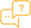 Customer support icon with headset and speech bubble