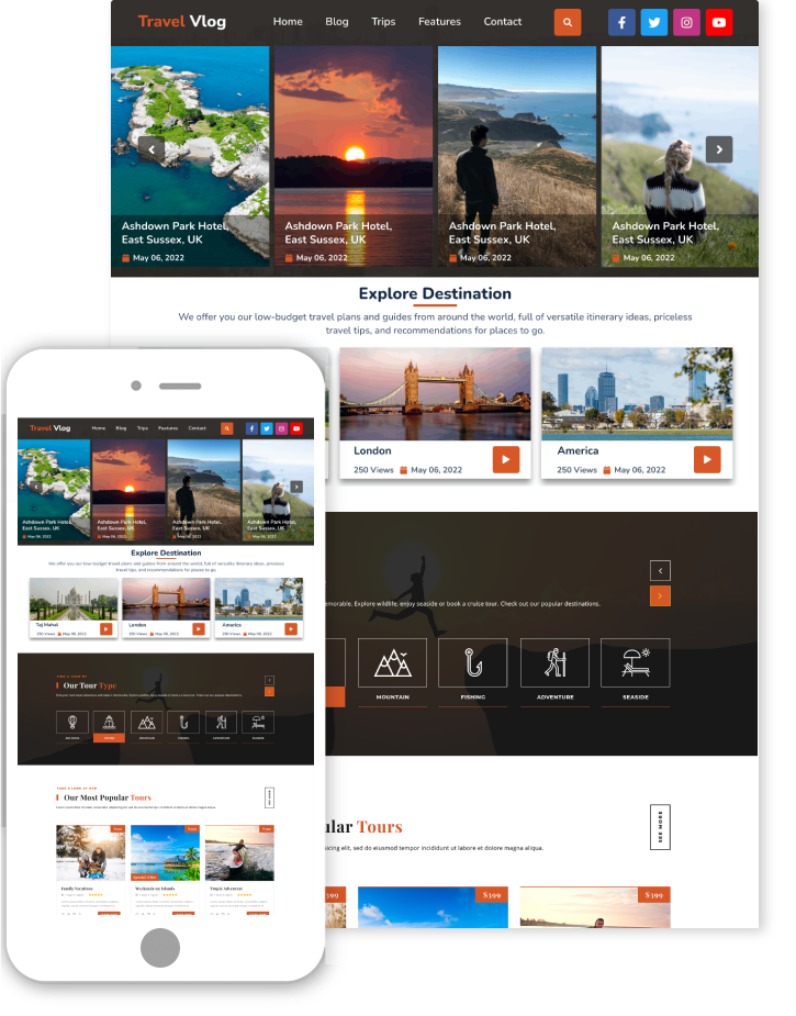 Travel Vlogger WordPress Theme