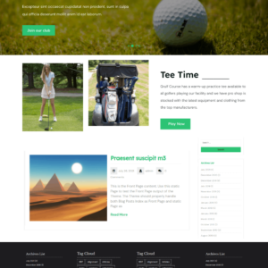 Free Golf Course WordPress Theme
