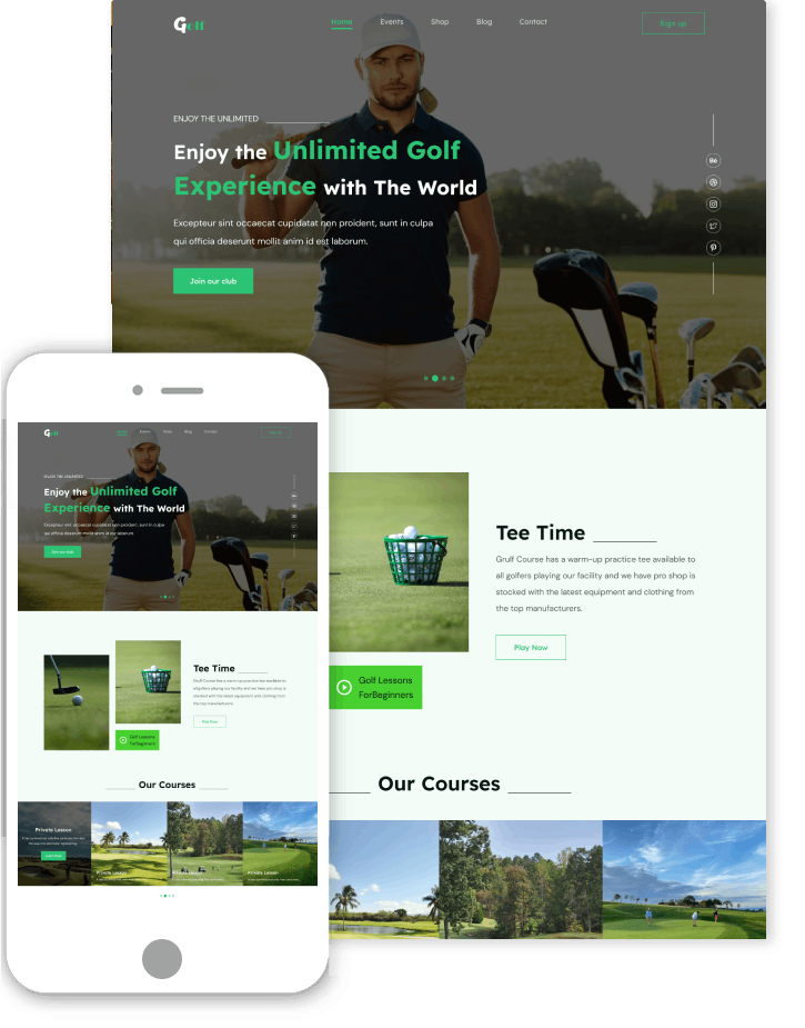 Premium Golf Course WordPress Theme
