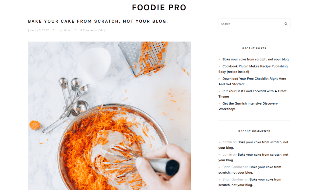 Foodie Pro WordPress Theme - share your recepies here